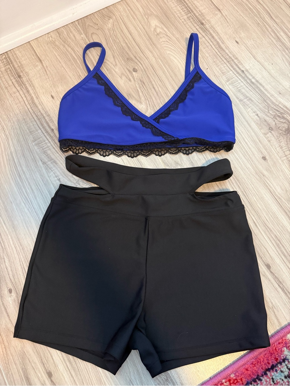 Girls Royal Blue Lace-Trim Camisole Bralette - Unbranded